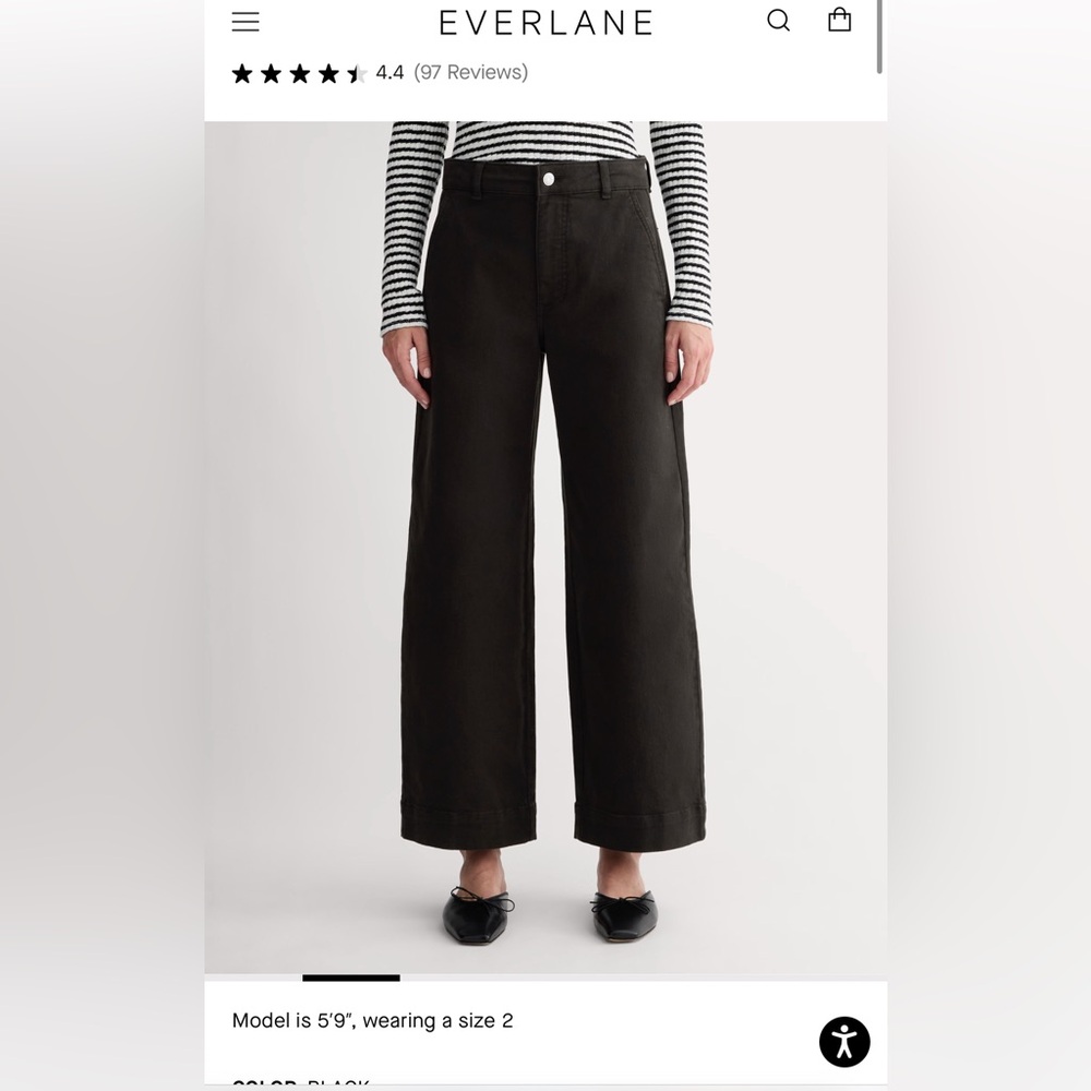 Everlane Black Organic Cotton Pants